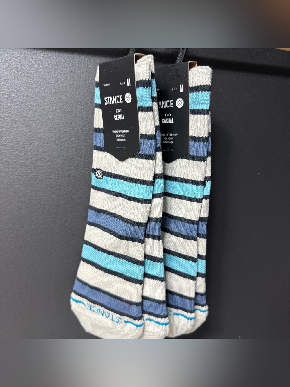 STANCE KID'S DEVON GREY CREW SOCKS